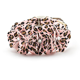 PINK CHEETAH COUTURE TINKIE’S GARDEN FLOWER DOG COLLAR