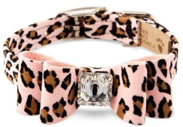 PINK CHEETAH COUTURE BIG BOW COLLAR