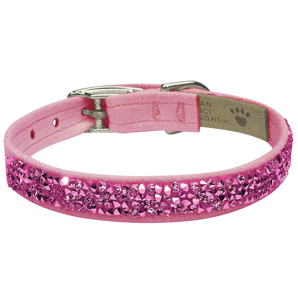 PINK CRYSTAL ROCKS DOG COLLAR