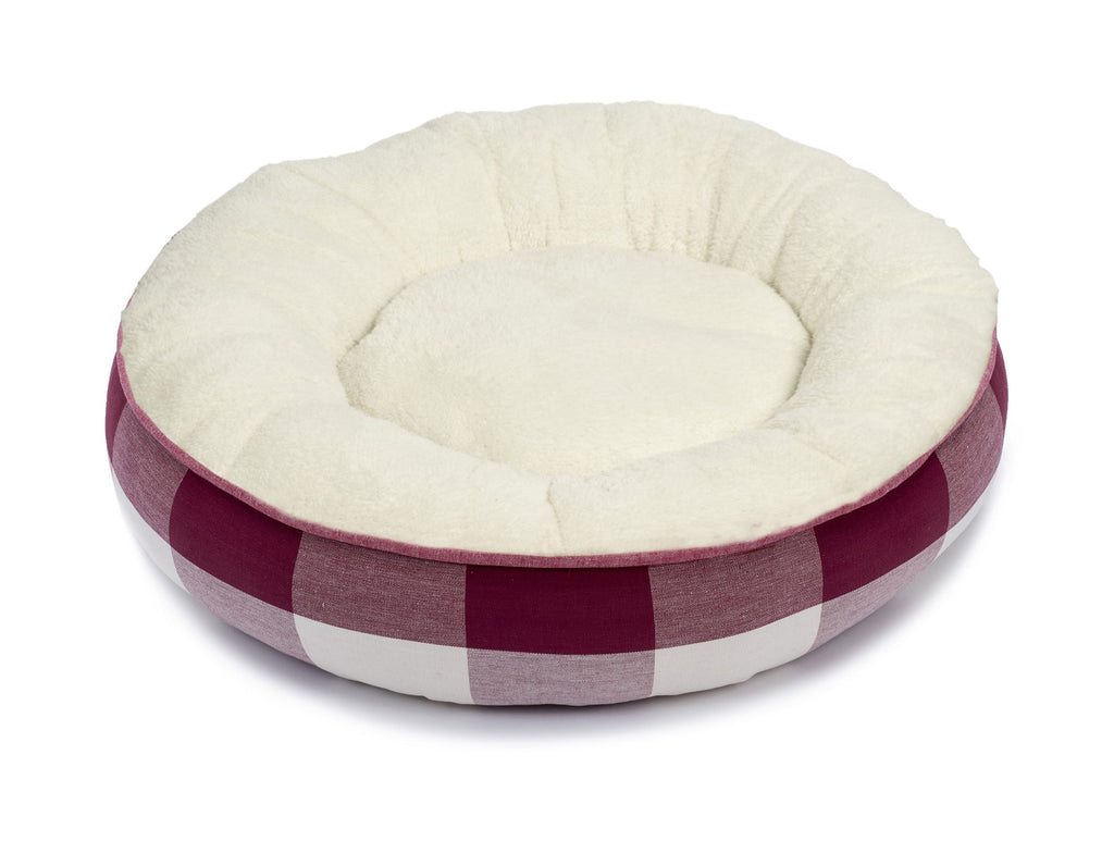 PLAID TOMATO SNUGGLER DOG BED