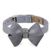 PLATINUM GLITZERATI NOUVEAU BOW DOG COLLAR