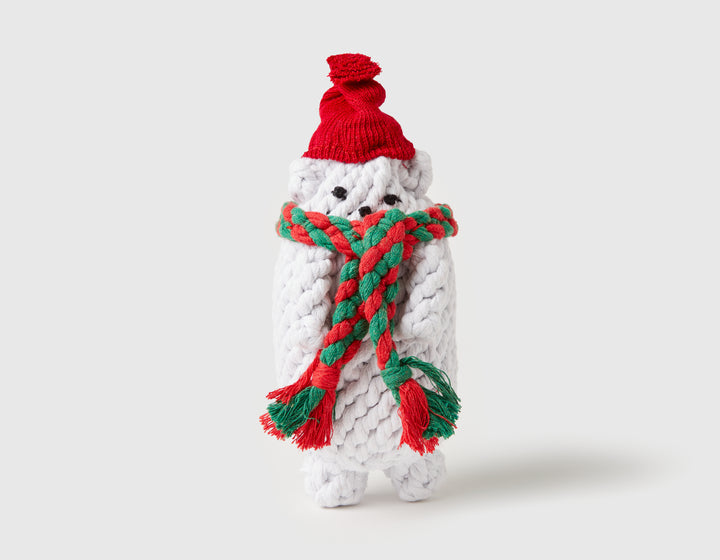 POLAR BEAR ROPE DOG TOY
