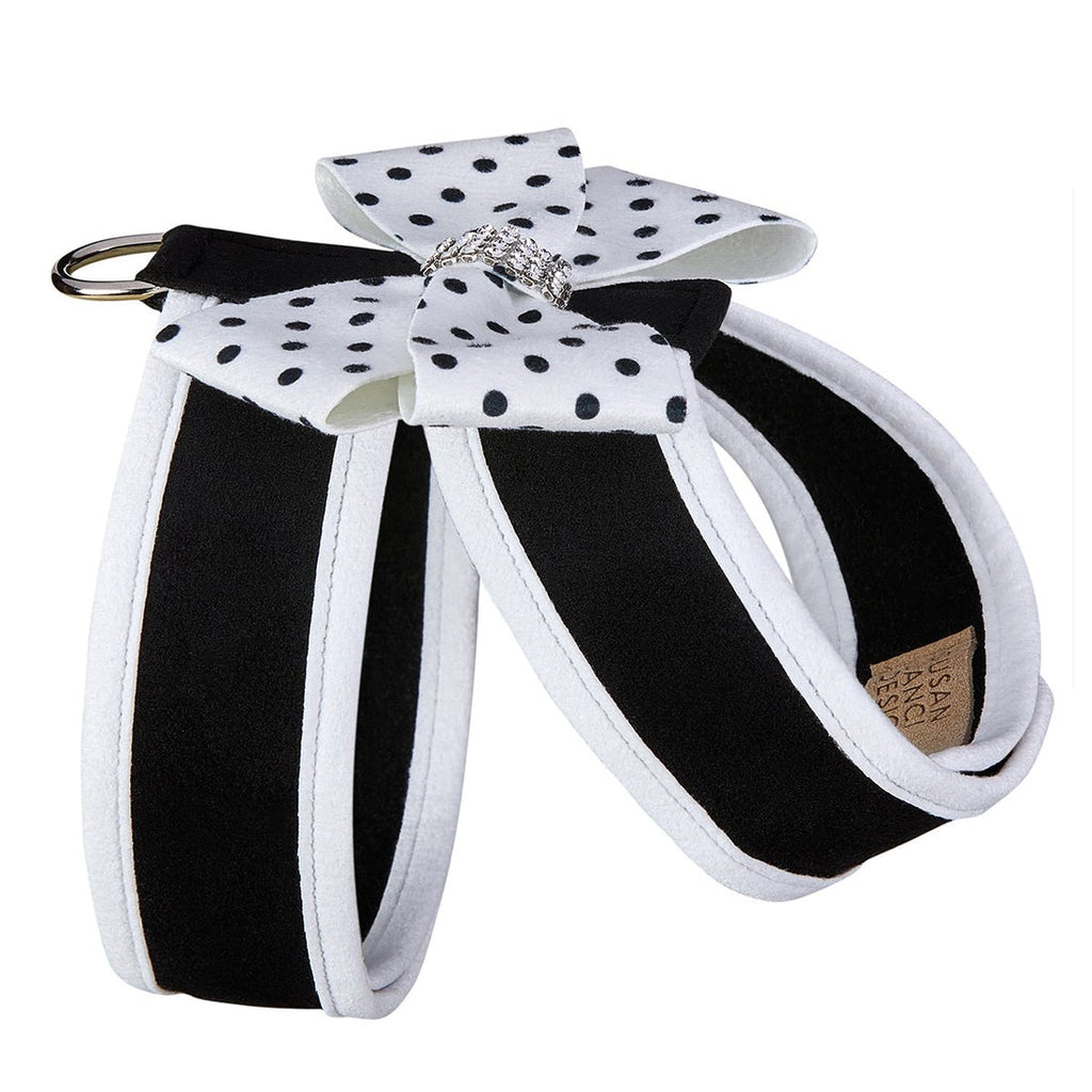 POLKA DOT NOUVEAU BOW TINKIE DOG HARNESS W/ WHITE TRIM