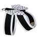 POLKA DOT NOUVEAU BOW TINKIE DOG HARNESS W/ WHITE TRIM