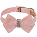 PUPPY PINK GLITZERATI NOUVEAU BOW DOG COLLAR