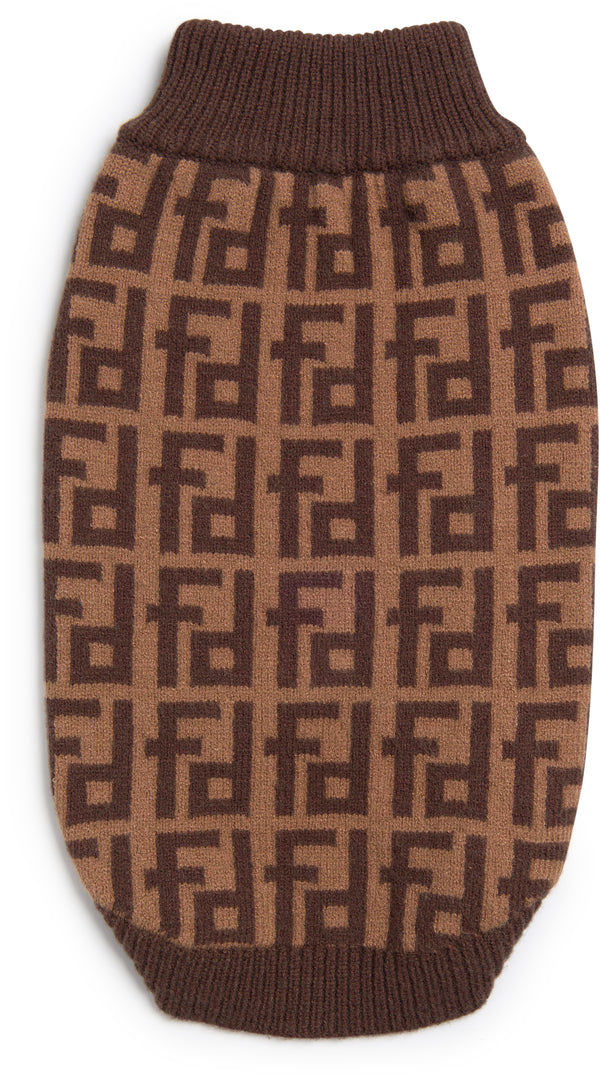 BROWN DESIGNER DOG SWEATER