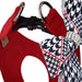 RED CLASSIC GLEN HOUNDSTOOTH NOUVEAU BOW STEP IN DOG HARNESS