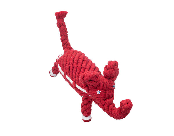 10" RED ELEPHANT ROPE DOG TOY
