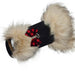 RED GINGHAM NOUVEAU BOW IVORY FOX FUR DOG COAT