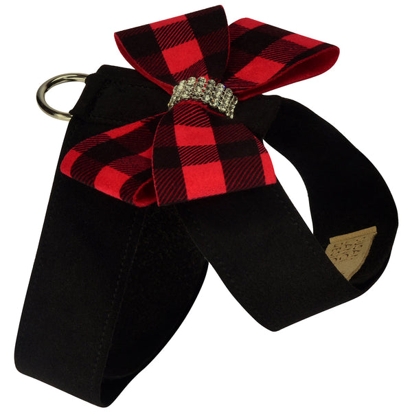 RED GINGHAM NOUVEAU BOW TINKIE DOG HARNESS