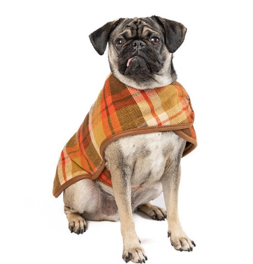 RUST PLAID DOG BLANKET COAT