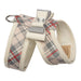 SCOTTY PLAID REALLY BIG BOW TINKIE DOG HARNESS W/ DOE TRIM