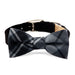 SCOTTY CHARCOAL PLAID BOW TIE DOG COLLAR