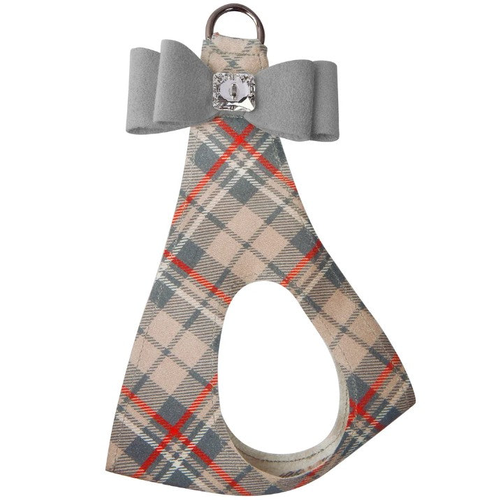 SCOTTY PLAID PLATINUM BIG BOW STEP-IN DOG HARNESS