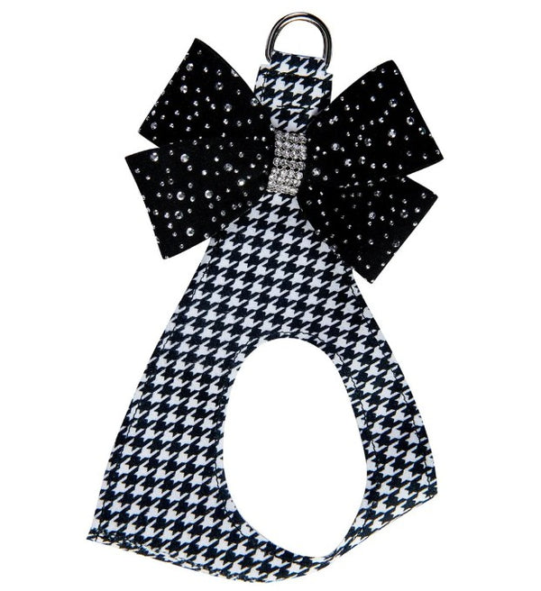 SILVER STARDUST BLACK NOUVEAU BOW STEP-IN DOG HARNESS