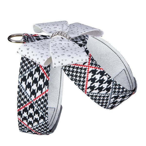 SILVER STARDUST WHITE NOUVEAU BOW TINKIE DOG HARNESS