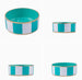 Cabana Stripe White & Turquoise Pet Bowl For Dogs and Cats