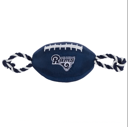 LOS ANGELES RAMS NYLON FOOTBALL DOG TOY