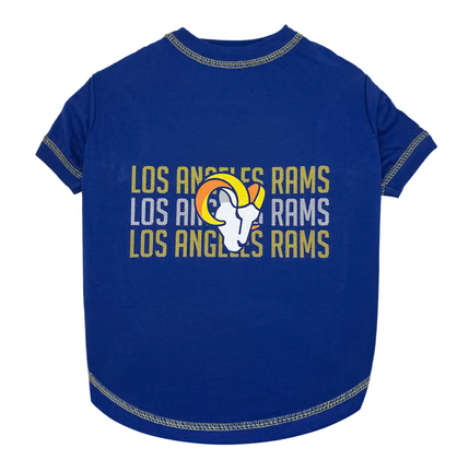 LOS ANGELES RAMS STRIPE TEXT DOG TEE SHIRT