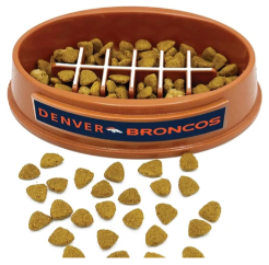DENVER BRONCOS FOOTBALL SLOW FEEDER DOG BOWL