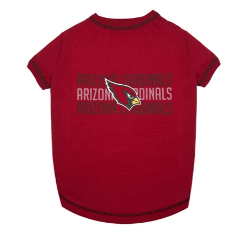 ARIZONA CARDINALS STRIPE TEXT DOG TEE SHIRT