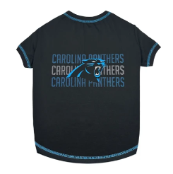 CAROLINA PANTHERS STRIPE TEXT DOG TEE SHIRT