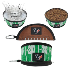 HOUSTON TEXANS COLLAPSIBLE PET BOWL