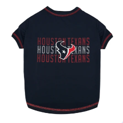 HOUSTON TEXANS STRIPE TEXT DOG TEE SHIRT