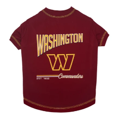 WASHINGTON COMMANDERS BOLD CITY TEXT DOG TEE SHIRT