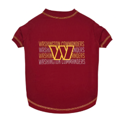 WASHINGTON COMMANDERS STRIPE TEXT DOG TEE SHIRT