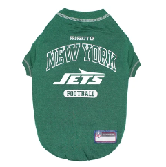NEW YORK JETS STRIPE TEXT DOG TEE SHIRT