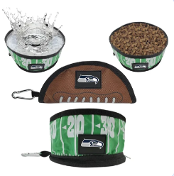 SEATTLE SEAHAWKS COLLAPSIBLE PET BOWL