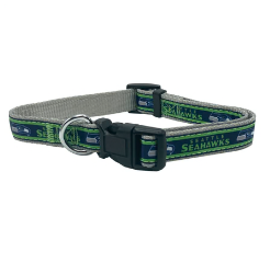 SEATTLE SEAHAWKS SATIN DOG COLLAR
