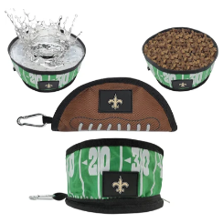NEW ORLEANS SAINTS COLLAPSIBLE PET BOWL