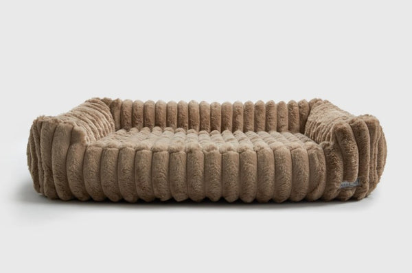CORDUROY TAUPE LARGE ORTHO DOG LOUNGE BED