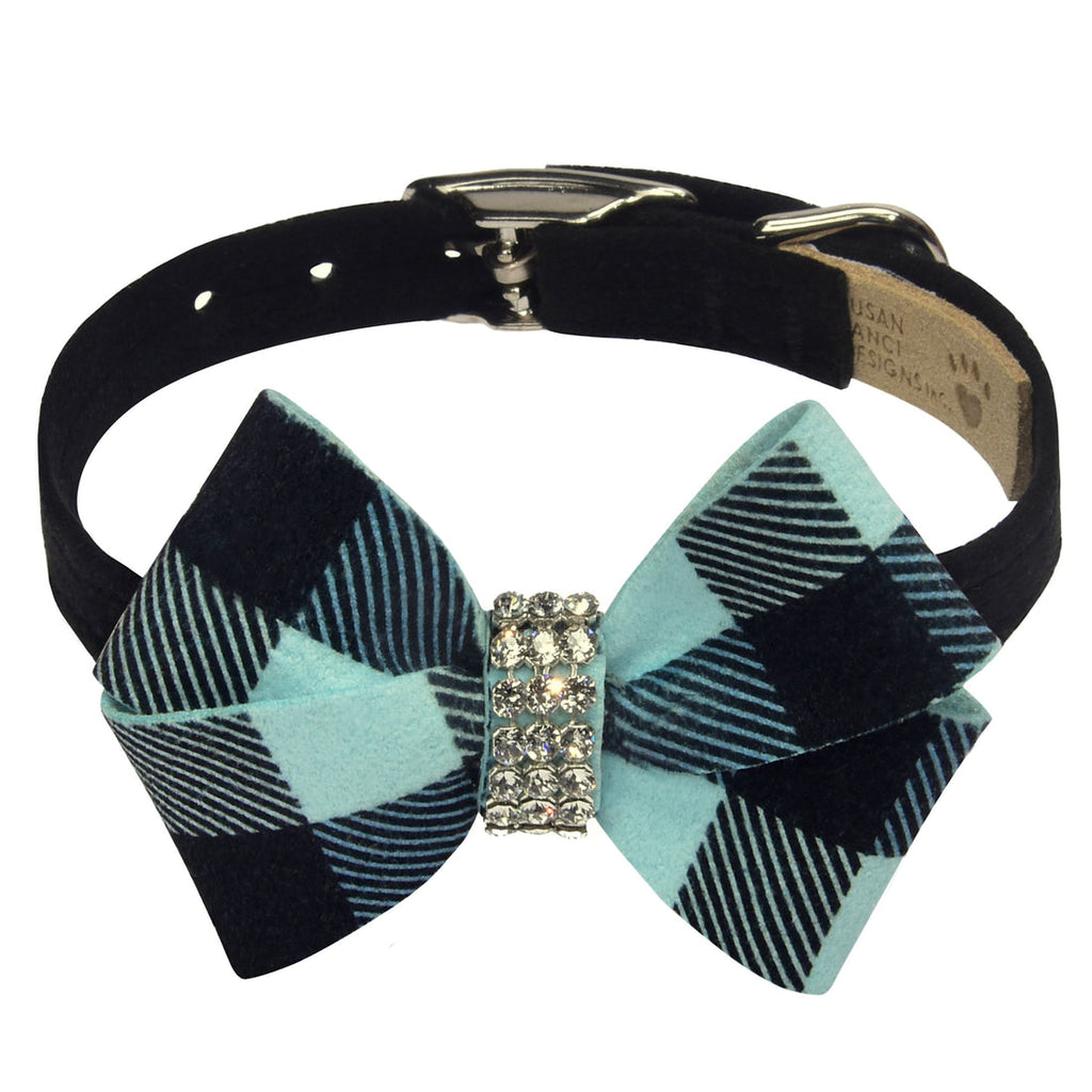 TIFFI GINGHAM NOUVEAU BOW DOG COLLAR