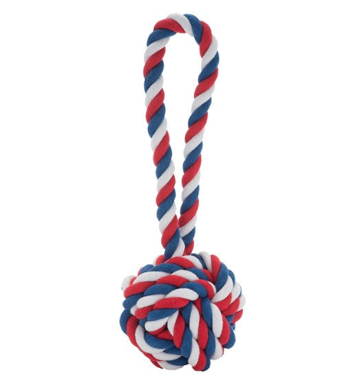 TRI-COLOR KNOT DOG TOY
