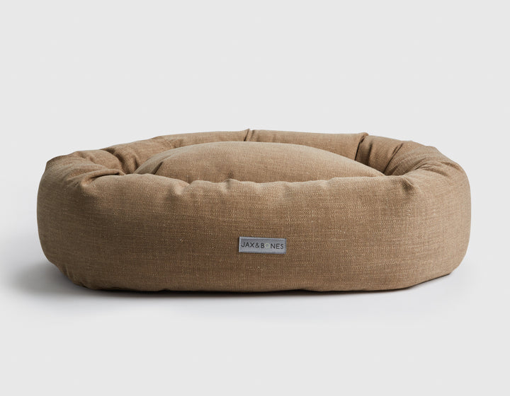 WARBY BEIGE MEDIUM DONUT DOG BED