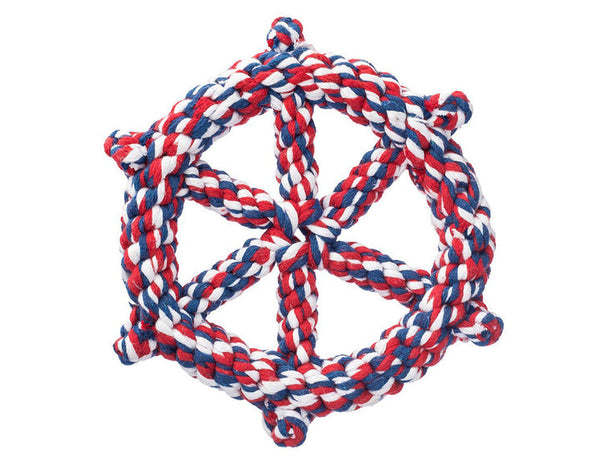 7" WHEEL PATRIOTIC ROPE DOG TOY