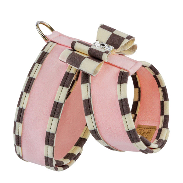 WINDSOR CHECK BIG BOW TINKIE DOG HARNESS W/ WINDSOR CHECK TRIM