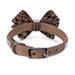 CHOCOLATE GLEN HOUNDSTOOTH NOUVEAU BOW DOG COLLAR