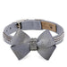 PLATINUM GLITZERATI NOUVEAU BOW DOG COLLAR