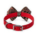 GLEN HOUNDSTOOTH NOUVEAU BOW RED COLLAR