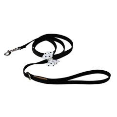 BLACK & WHITE POLKA DOT NOUVEAU BOW DOG LEASH