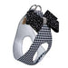 BLACK & WHITE HOUNDSTOOTH SILVER STARDUST NOUVEAU BOW STEP IN HARNESS