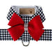 BLACK & WHITE HOUNDSTOOTH RED NOUVEAU BOW TINKIE HARNESS