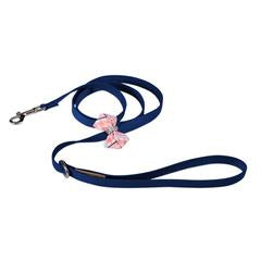 PEACHES N' CREAM HOUNDSTOOTH NOUVEAU BOW DOG LEASH