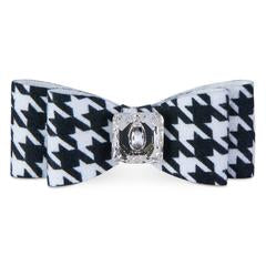 BLACK & WHITE HOUNDSTOOTH BIG BOW HAIR BOW