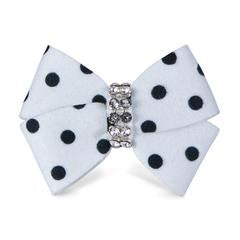 BLACK & WHITE POLKA DOT NOUVEAU HAIR BOW