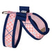 BIG BOW TWO-TONE TINKIE HARNESS- HOUNDSTOOTH PEACHES N CREAM & NAVY BOW/TRIM